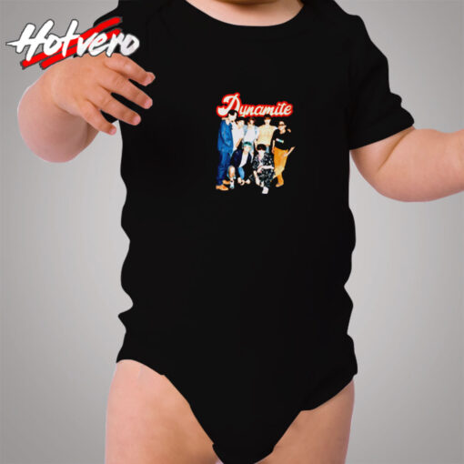 Bts Dynamite Group Retro Cozy Baby Onesies