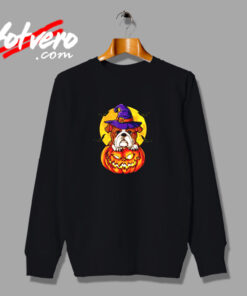 Bulldog Witch Pumpkin Halloween Urban Sweatshirt