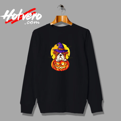 Bulldog Witch Pumpkin Halloween Urban Sweatshirt