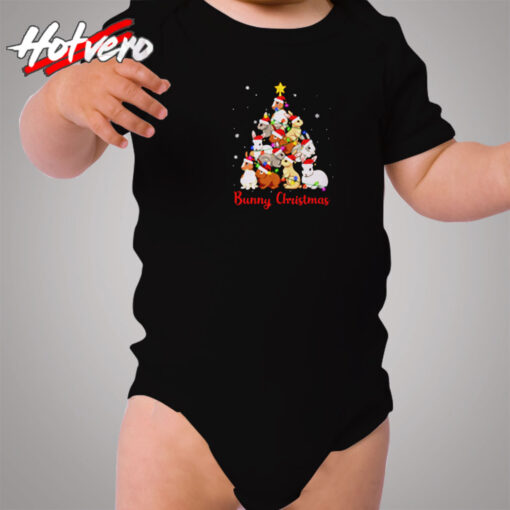 Bunny Christmas Cute Bunny Xmas Cozy Baby Onesies