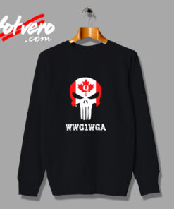 Canadian Qanon Punisher Skull Urban Sweatshirt