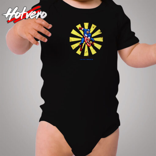 Captain America Retro Japanese Cozy Baby Onesies