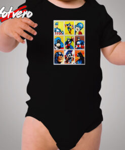 Captain America Through The Years Cozy Baby Onesies