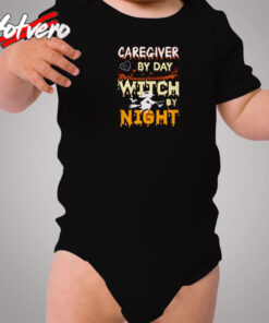 Caregiver By Day Witch By Night Cozy Baby Onesies