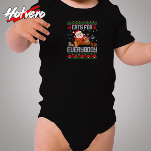 Cats For Everybody Christmas Cozy Baby Onesies