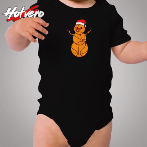 Christmas Basketball Snowman Cozy Baby Onesies