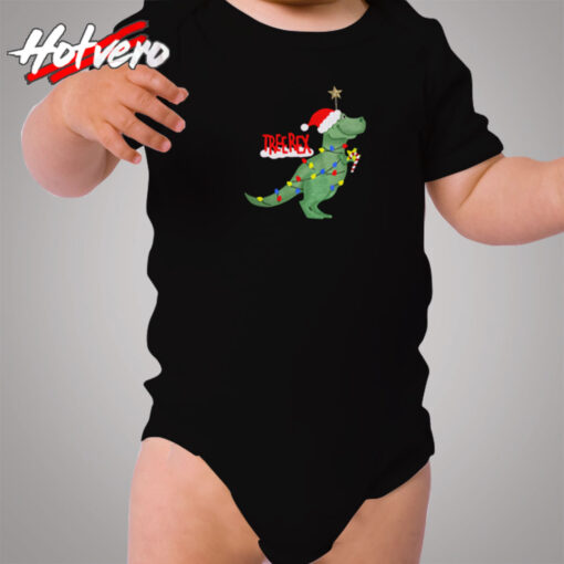 Christmas Tree T Rex Funny Parody Cozy Baby Onesies