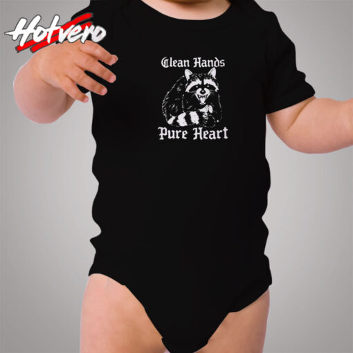 Clean Hands Pure Heart Raccoon Cozy Baby Onesies