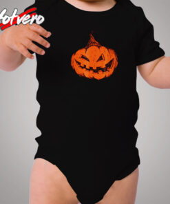 Creepy Pumpkin Jack O’ Lantern Halloween Cozy Baby Onesies