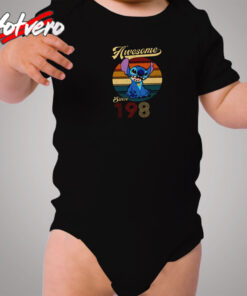 Custom Awesome Since 1980 Stitch Cozy Baby Onesies