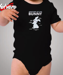 Cute Anatomy Of A Bunny Rabbit Cozy Baby Onesies