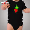 Cute Baby Grinch Love Heart Christmas Cozy Baby Onesies