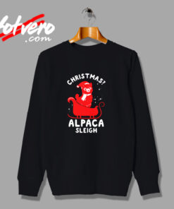 Cute Christmas Alpaca Sleigh Urban Sweatshirt