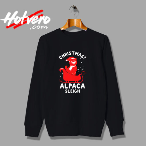 Cute Christmas Alpaca Sleigh Urban Sweatshirt