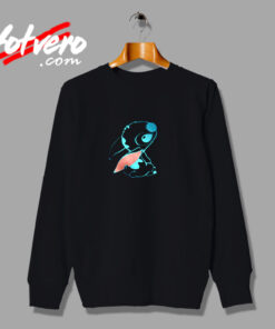 Cute Disney Neon Off Shoulder Urban Sweatshirt