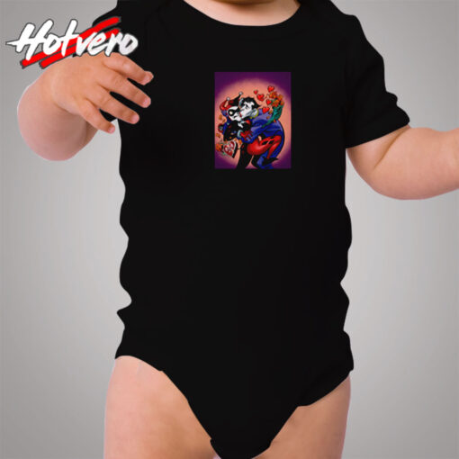 Dc Comics Harley Quinn The Joker Valentines Cozy Baby Onesies