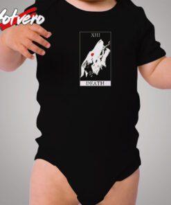 Death Tarot Card Cozy Baby Onesies