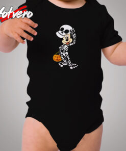 Disney Halloween Micke Mouse Skeleton Cozy Baby Onesies