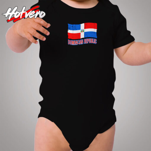 Dominican Republic Flag Distressed Pride Cozy Baby Onesies