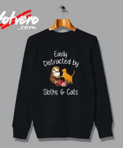 Easily Distracted By Sloths And Cats Urban Sweatshirt