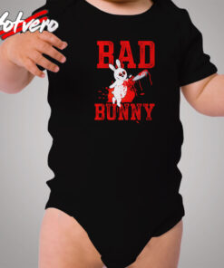 Evil Rabbit With Chain Saw Cozy Baby Onesies