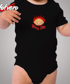 Family Guy Stewie Obey Me Flames Cozy Baby Onesies