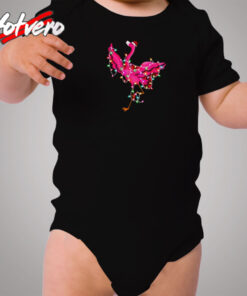 Flamingo Light Santa Cozy Baby Onesies