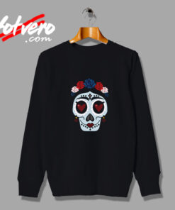 Flower Hearts Sugar Skull Urban Sweatshirt