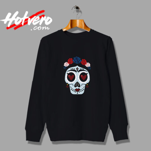 Flower Hearts Sugar Skull Urban Sweatshirt