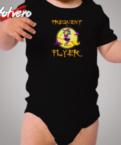 Frequent Flyer Witch Cozy Baby Onesies