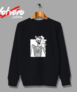 Funny Drinking Coffee Skeleton Urban Sweatshirt