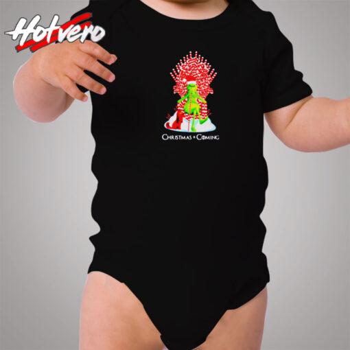 Funny Grinch Christmas Is Coming Cozy Baby Onesies