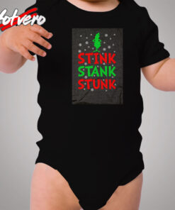 Funny Grinch Christmas Stink Stank Stunk Cozy Baby Onesies