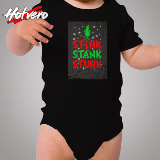 Funny Grinch Christmas Stink Stank Stunk Cozy Baby Onesies