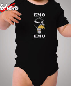 Funny Metal Goth Emu Bird Cozy Baby Onesies