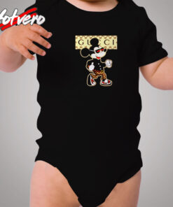 Funny Parody Gucci Mickey Mouse Cozy Baby Onesies