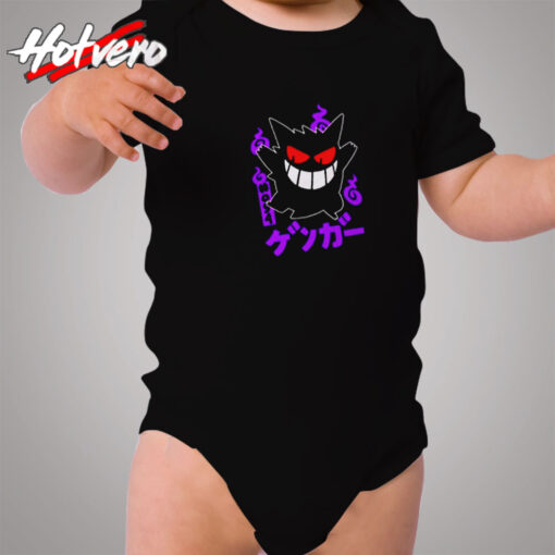 Funny Pokemon Gengar Kanji Cozy Baby Onesies