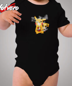 Funny Pokemon Parody Weed Smoking Cozy Baby Onesies