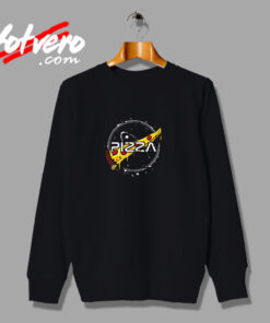 Funny Slice Of Pizza Nasa Parody Urban Sweatshirt