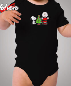 Funny Snoopy And Charlie Brown Christmas Cozy Baby Onesies