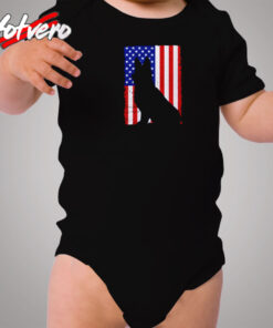 German Sheperd Flag Cozy Baby Onesies