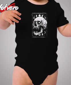 Gothic Skull Moon Phases Cozy Baby Onesies