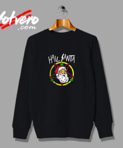 Hail Metal Santa Rock Pentagram Devil Funny Urban Sweatshirt