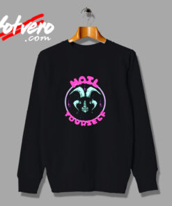 Hail Yourself Cute Pink And Blue Goat Baphomet Urban Sweatshirt