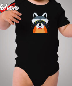 Hipster Raccoon Cozy Baby Onesies