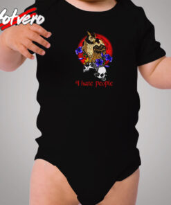 I Hate People Awesome Black Owl Cozy Baby Onesies