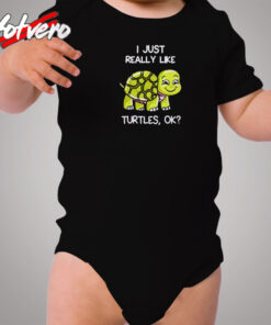 I Just Really Like Turtle Cozy Baby Onesies