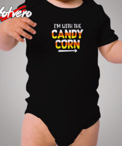 I’m With Candy Corn Cozy Baby Onesies