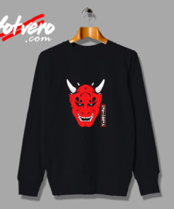 Japanese Demons Face Devil Harajuku Aesthetic Urban Sweatshirt