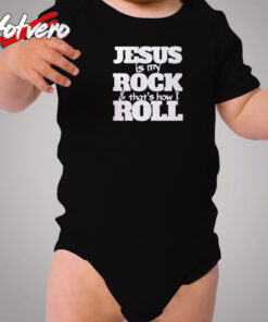 Jesus Is My Rock And That’s How I Roll Cozy Baby Onesies